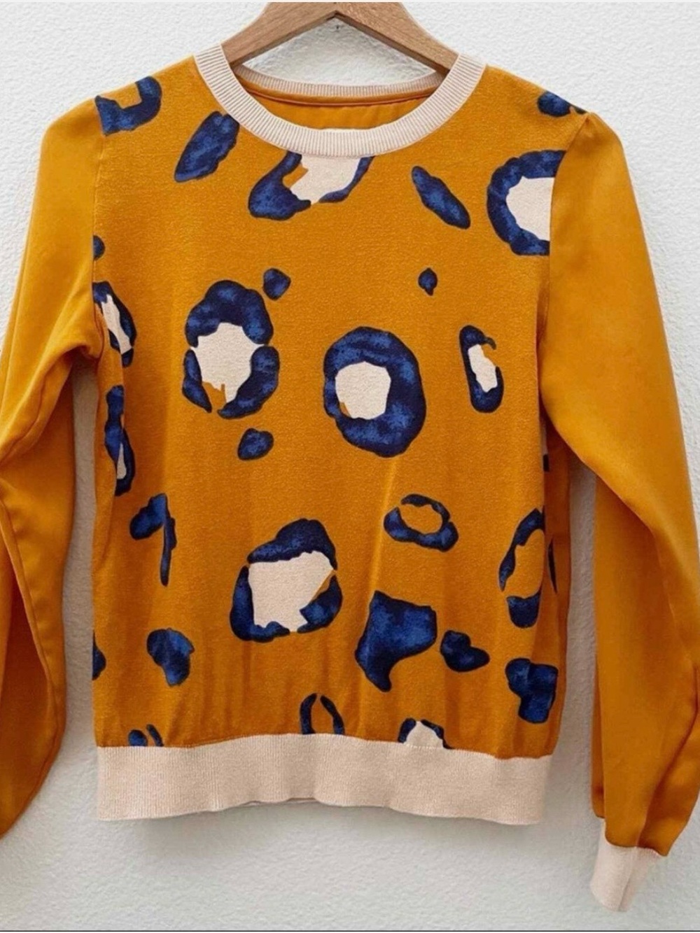 3.1 Philip Lim Women's Mustard Animal Print Pullover Sweater